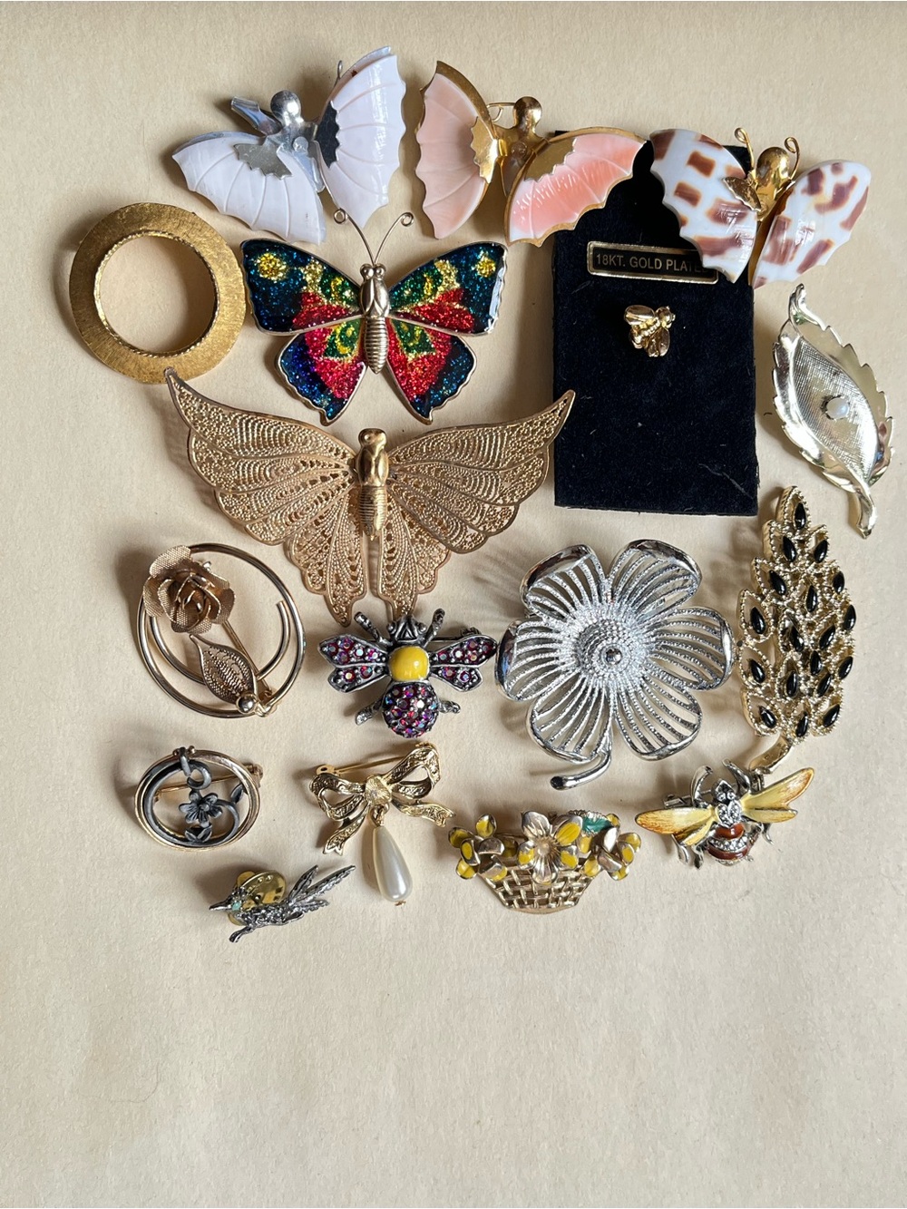 Mixed Gold & Multicolor Butterfly Brooch Collection - Women Jewelry Brooches